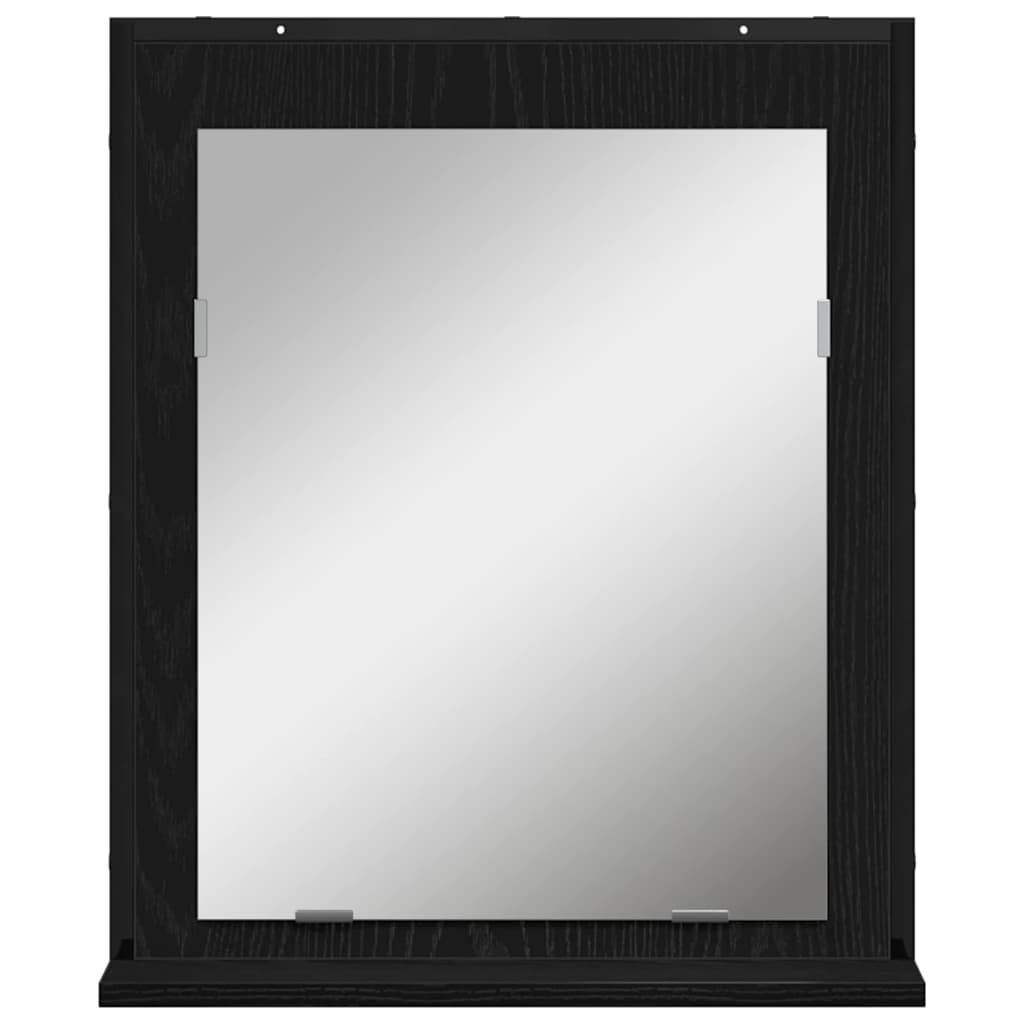 Speil Svart Eik 50 X 12 X 60 Cm Glass Og Konstruert Tre