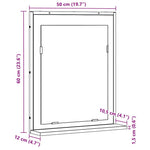Speil Svart Eik 50 X 12 X 60 Cm Glass Og Konstruert Tre