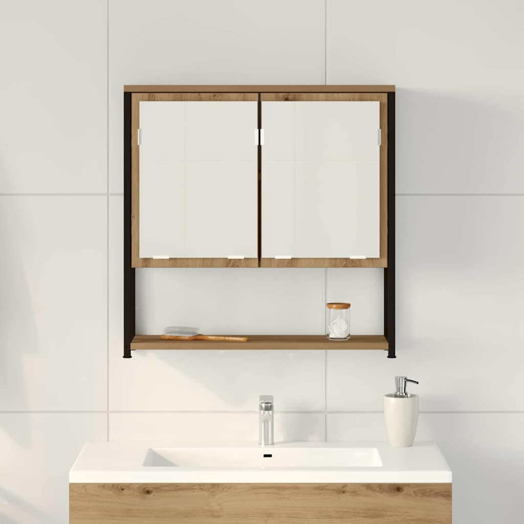 Speilskap Med Hylle Artisan Eik 60 X 16 X 60 Cm Konstruert Tre