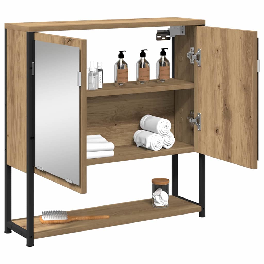 Speilskap Med Hylle Artisan Eik 60 X 16 X 60 Cm Konstruert Tre
