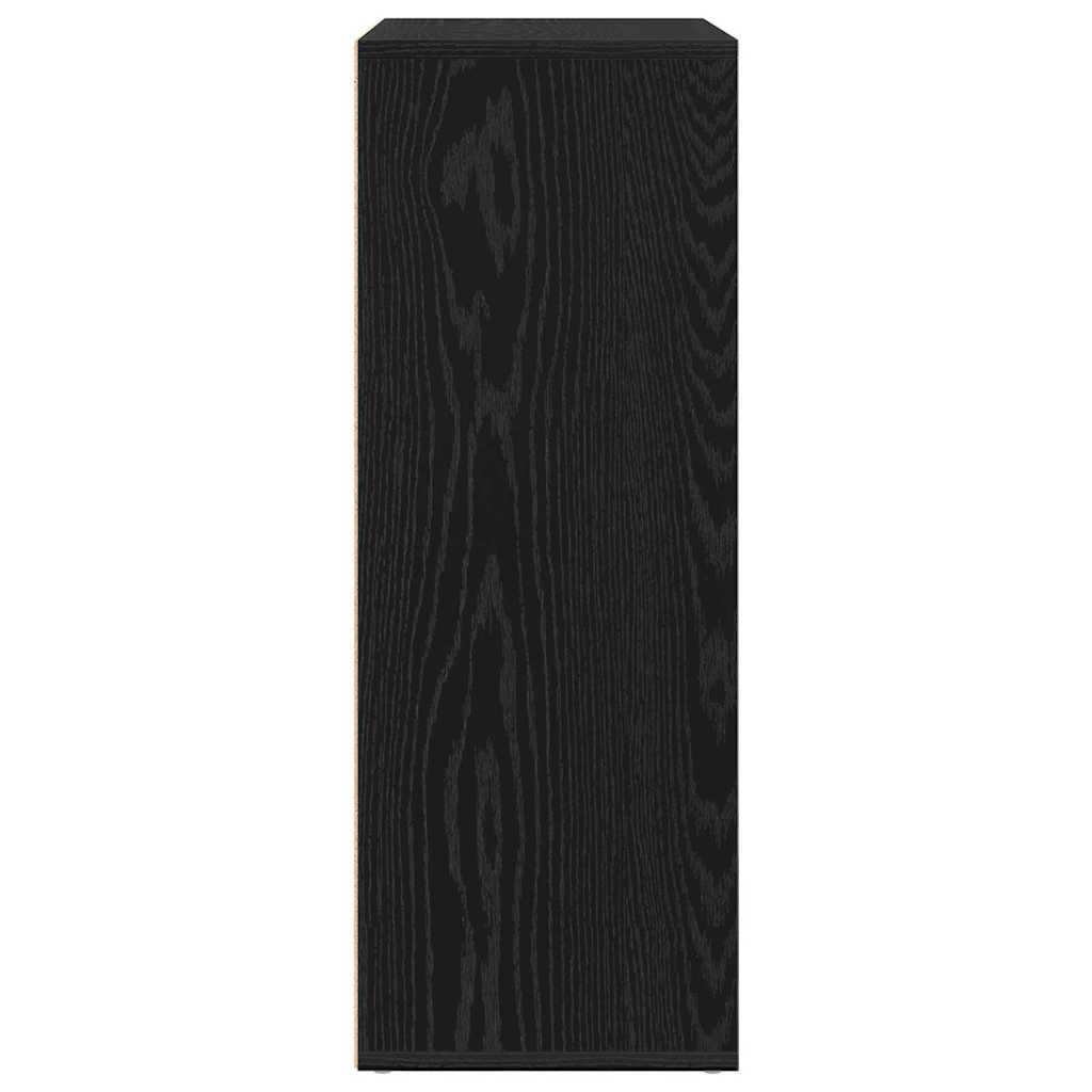 Serviesskap Med Skuff Svart Eik 60 X 31 X 84 Cm Konstruert Tre