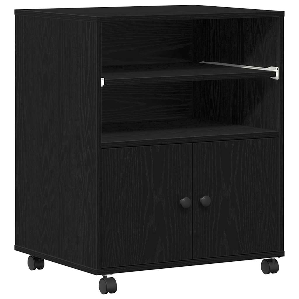Skiverstativ Svart Eik 60 X 48 X 74 Cm Konstruert Tre