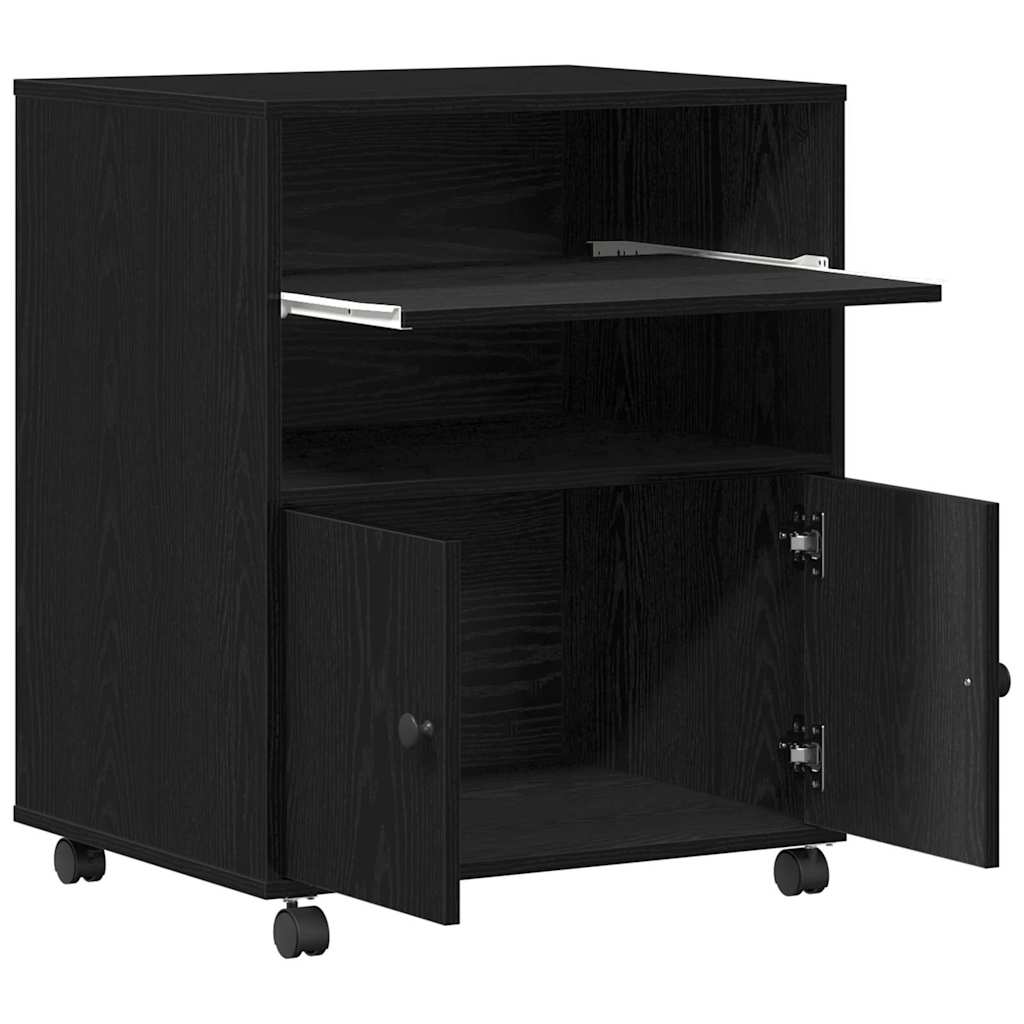 Skiverstativ Svart Eik 60 X 48 X 74 Cm Konstruert Tre