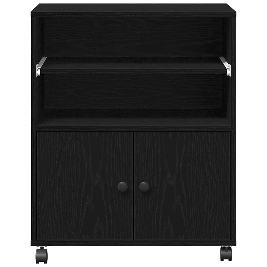 Skiverstativ Svart Eik 60 X 48 X 74 Cm Konstruert Tre