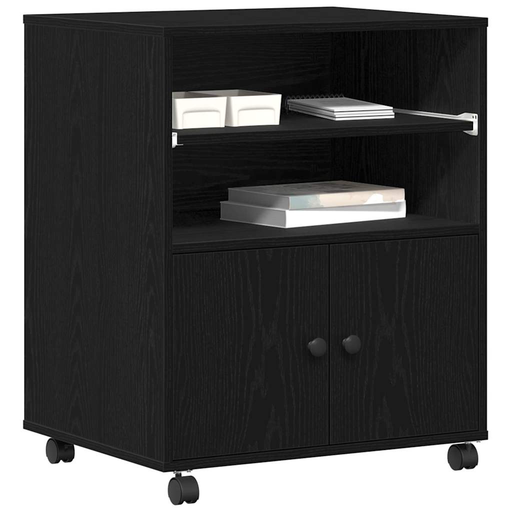Skiverstativ Svart Eik 60 X 48 X 74 Cm Konstruert Tre