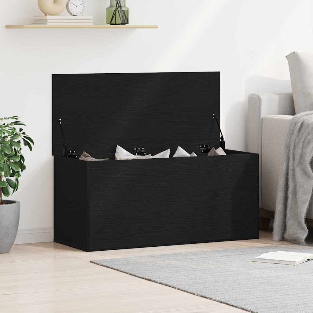 Lagringsboks Svart Eik 100 X 42 X 46 Cm Konstruert Tre