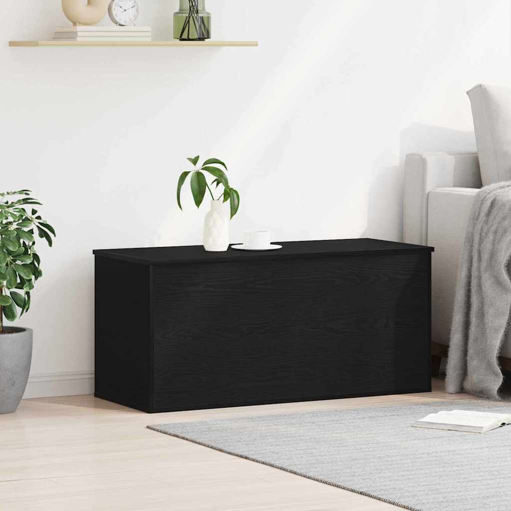 Lagringsboks Svart Eik 100 X 42 X 46 Cm Konstruert Tre