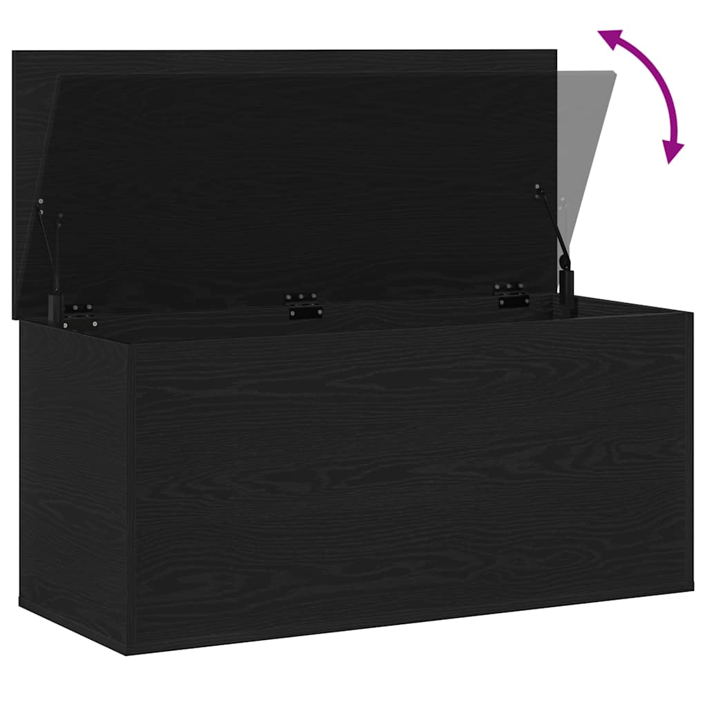 Lagringsboks Svart Eik 100 X 42 X 46 Cm Konstruert Tre