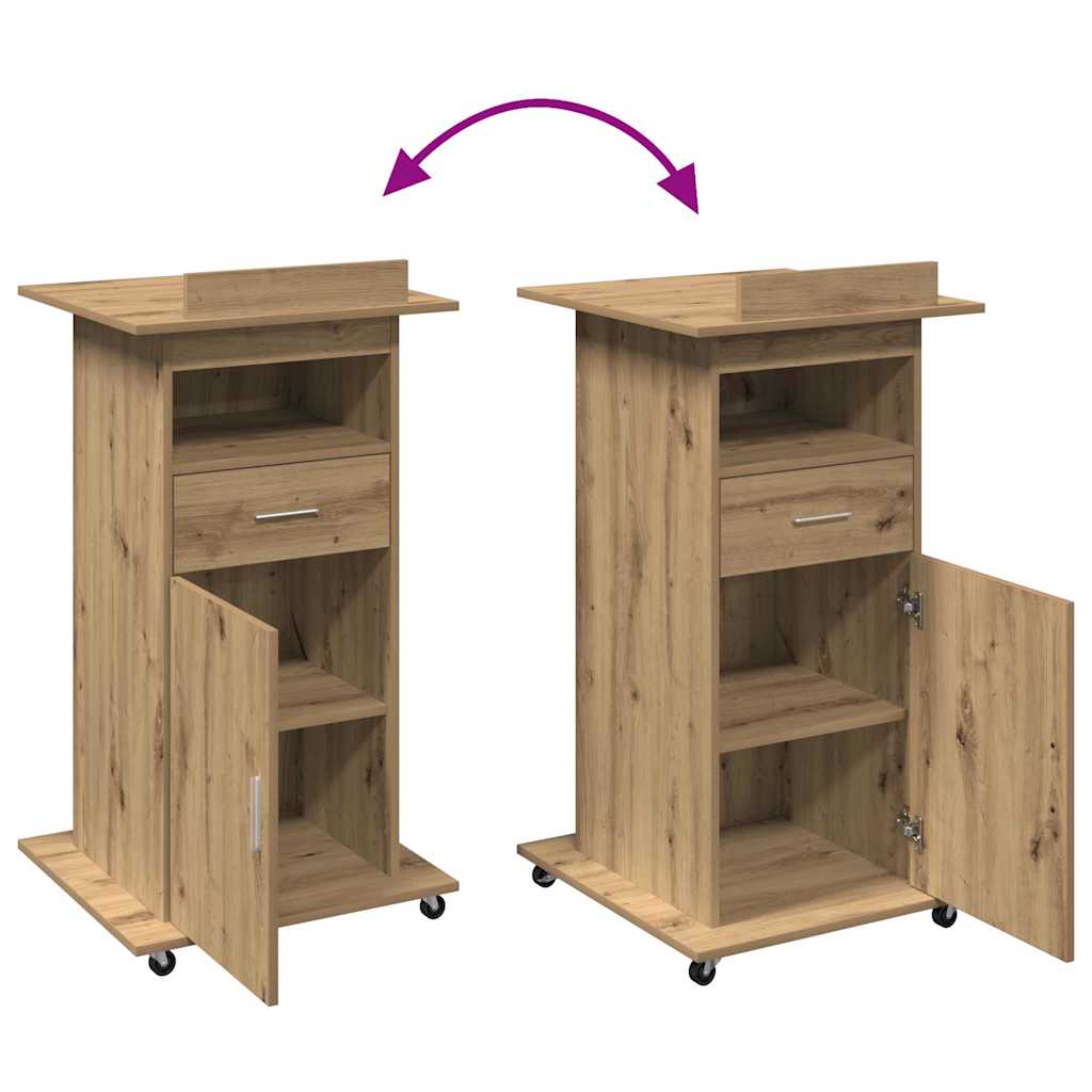 Podium Med Skuff Artisan Eik 55 X 55 X 107 Cm Konstruert Tre