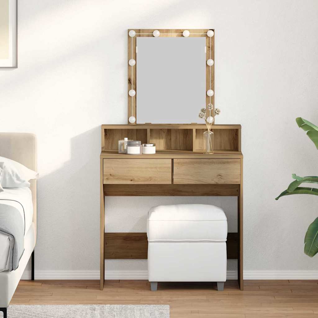 Sminkebord Artisan Eik 80 X 41 X 144.5 Cm Konstruert Tre