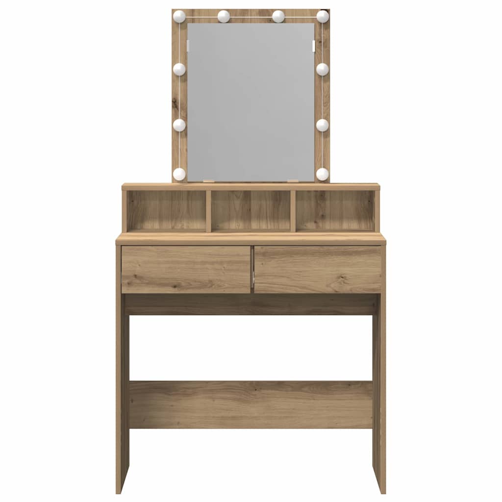 Sminkebord Artisan Eik 80 X 41 X 144.5 Cm Konstruert Tre