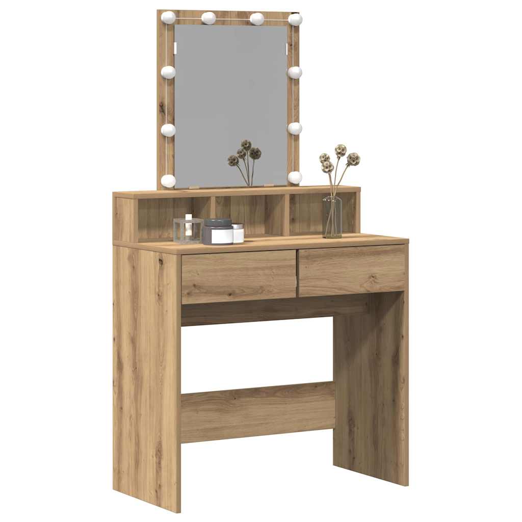 Sminkebord Artisan Eik 80 X 41 X 144.5 Cm Konstruert Tre
