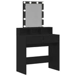 Sminkebord Svart Eik 80 X 41 X 144.5 Cm Konstruert Tre