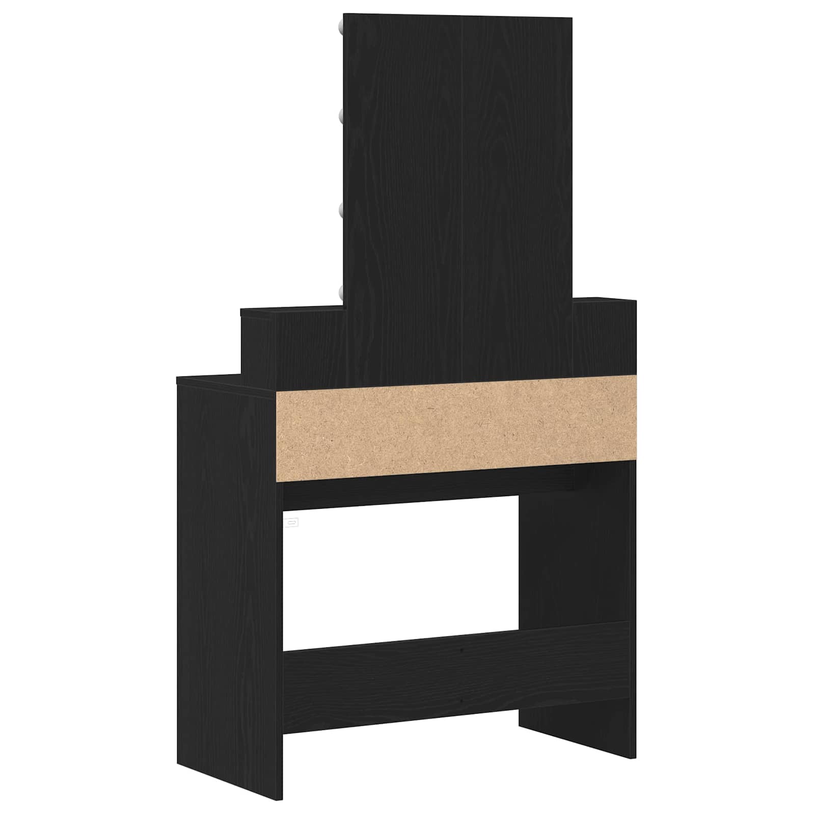 Sminkebord Svart Eik 80 X 41 X 144.5 Cm Konstruert Tre