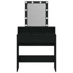 Sminkebord Svart Eik 80 X 41 X 144.5 Cm Konstruert Tre