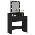 Sminkebord Svart Eik 80 X 41 X 144.5 Cm Konstruert Tre