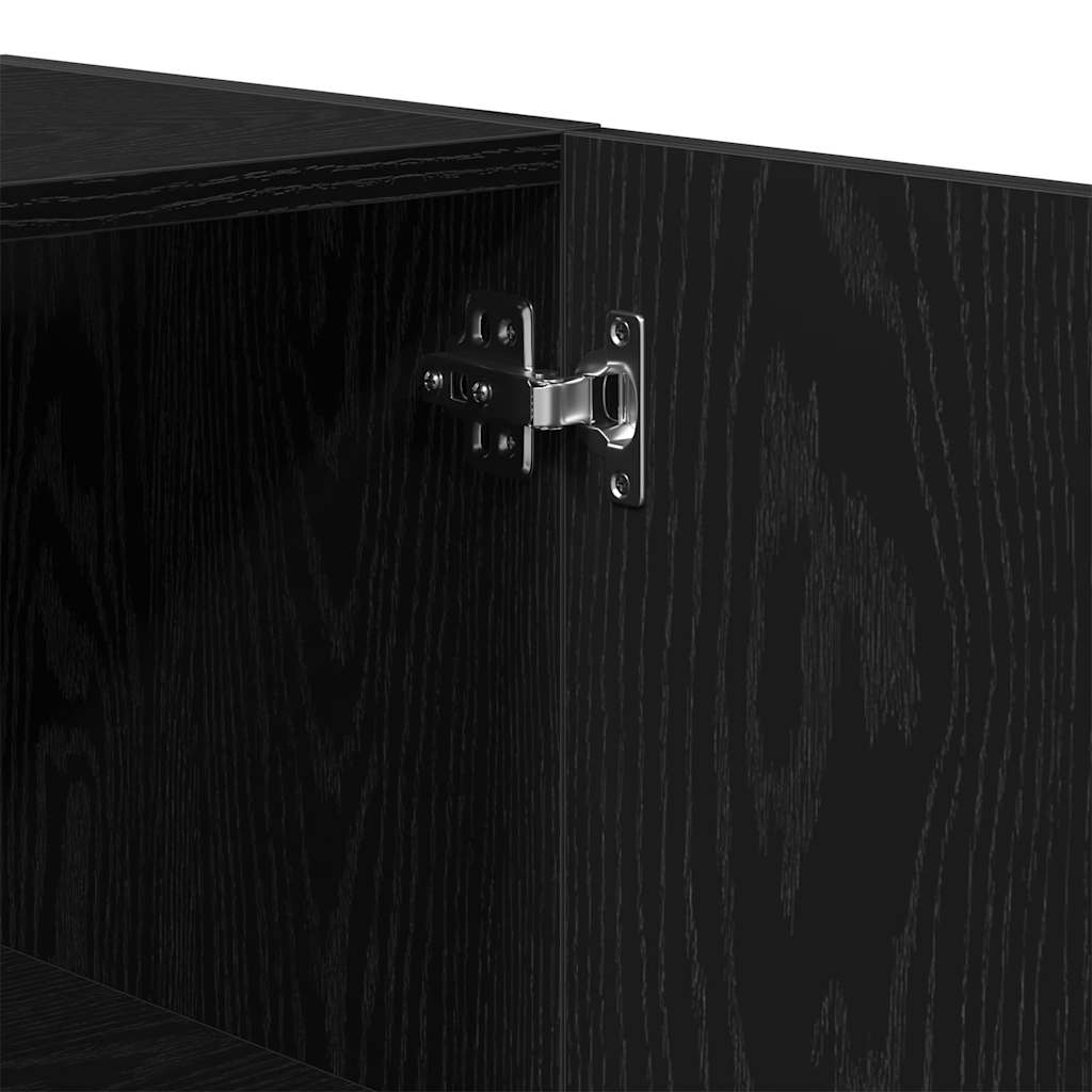 Veggskap Svart Eik 60 X 31 X 60 Cm Konstruert Tre