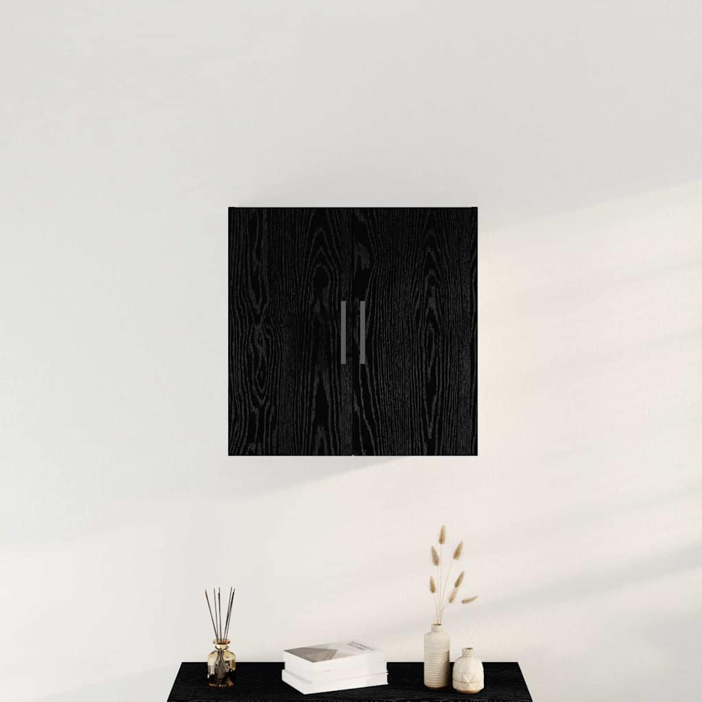 Veggskap Svart Eik 60 X 31 X 60 Cm Konstruert Tre