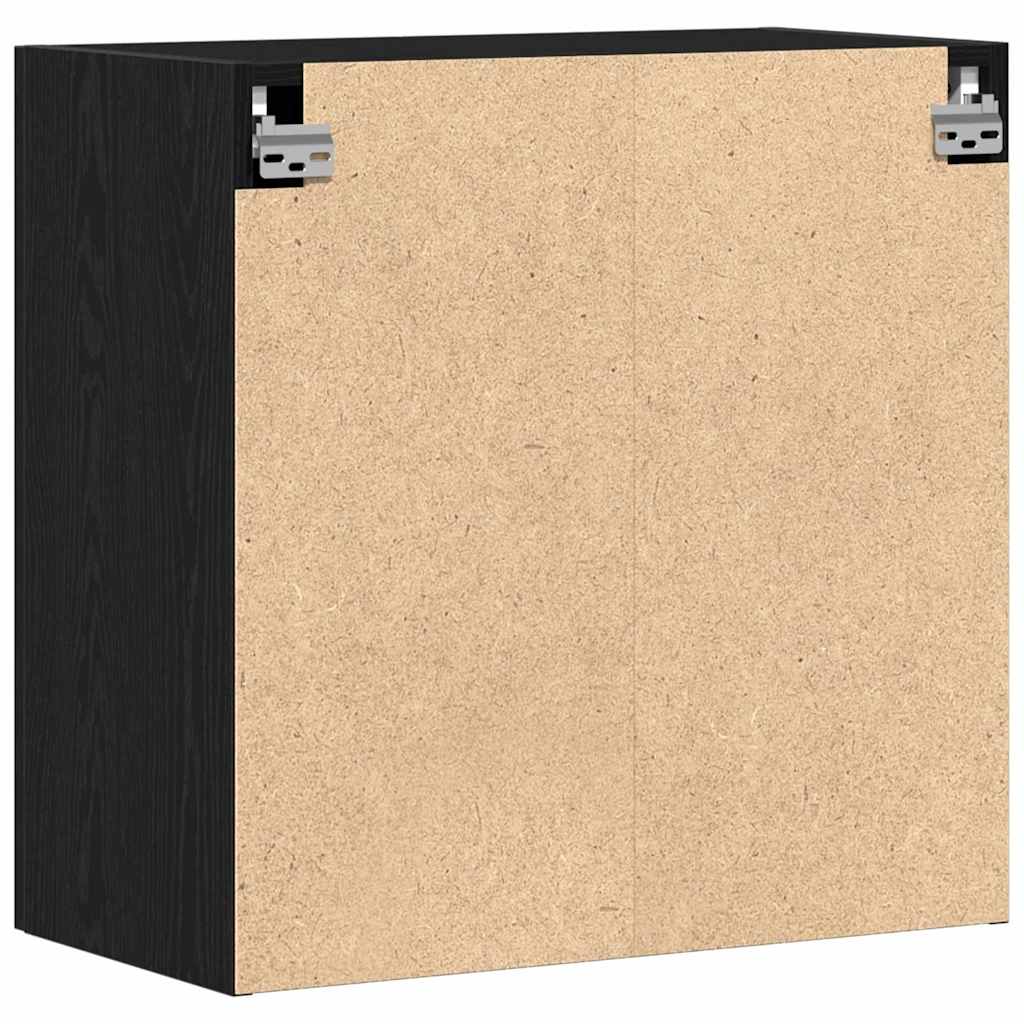 Veggskap Svart Eik 60 X 31 X 60 Cm Konstruert Tre