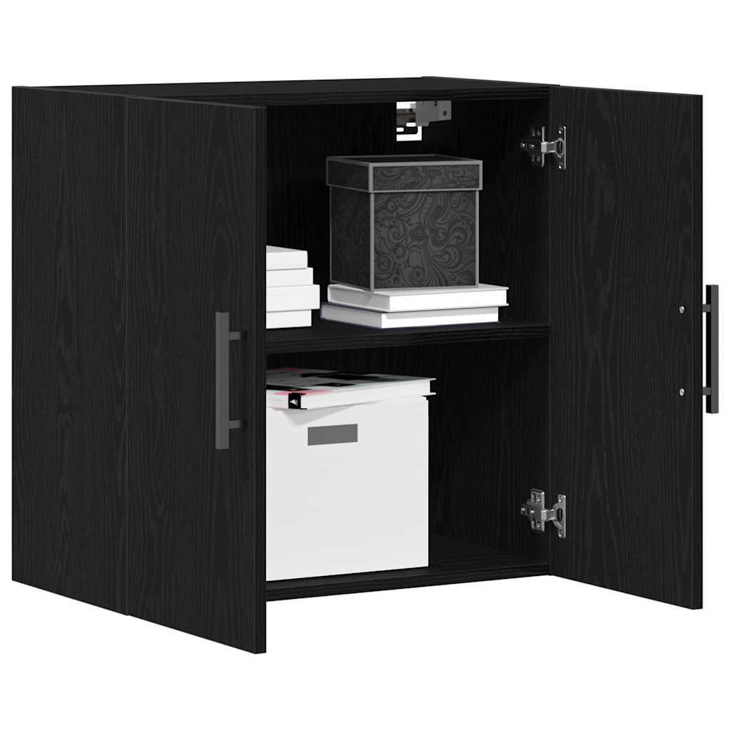 Veggskap Svart Eik 60 X 31 X 60 Cm Konstruert Tre