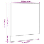 Oppvaskmaskin Panel &quot;Lyon&quot; Svart Eik 60X1,5X67 Cm