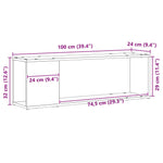 Tv-Benksett Veggmontert Svart 100 X 24 X 63 Cm Konstruert Tre