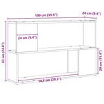 Tv-Benksett Veggmontert Svart 100 X 24 X 63 Cm Konstruert Tre