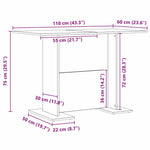 Spisebord Sonoma Eik 110 X 60 X 75 Cm Konstruert Tre