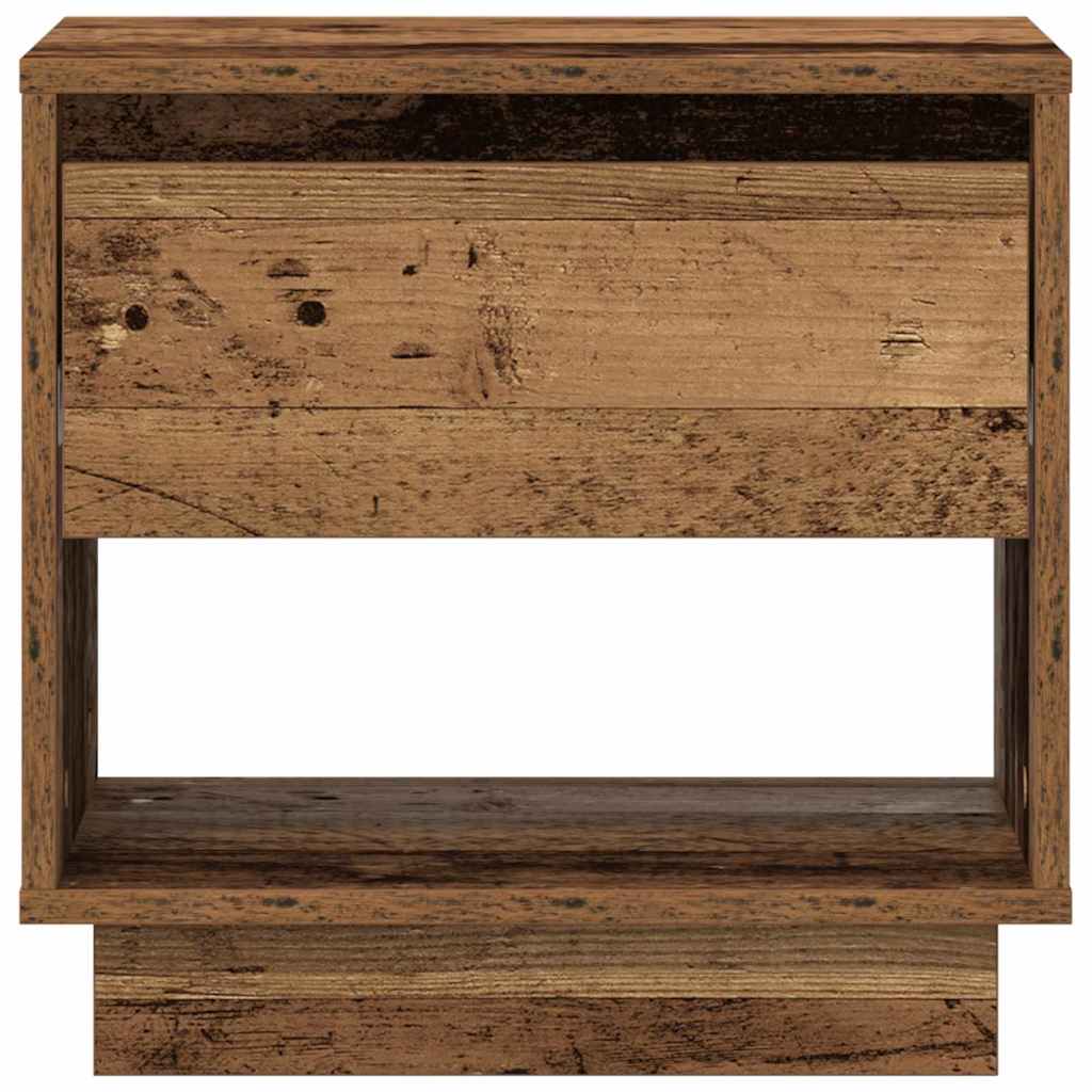 Nattbord Med Skuff Gammelt Tre 45 X 34 X 44 Cm Konstruert Tre