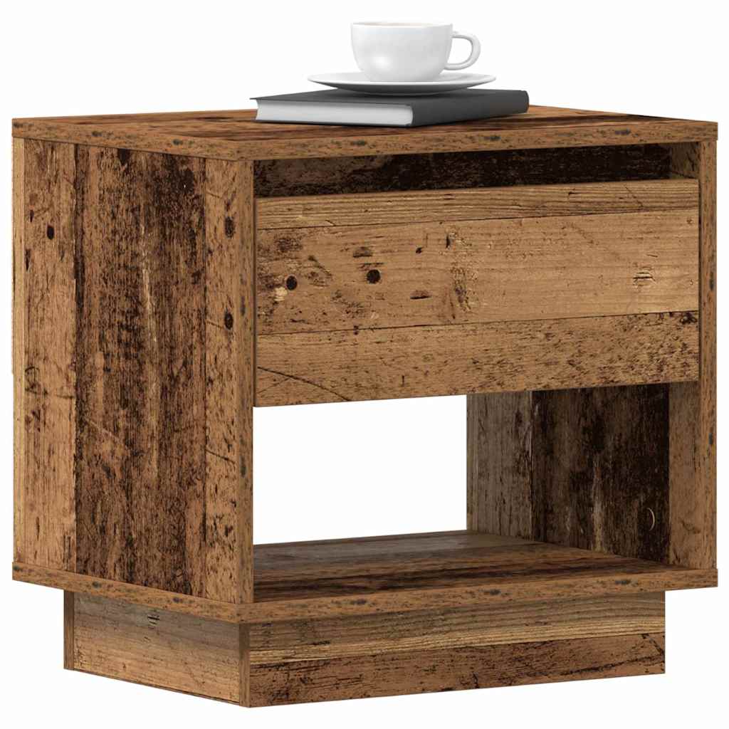 Nattbord Med Skuff Gammelt Tre 45 X 34 X 44 Cm Konstruert Tre