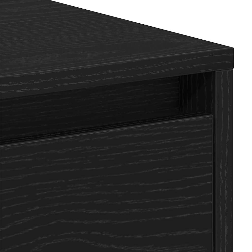 Nattbordskap Svart Eik 45 X 34 X 44,5 Cm Konstruert Tre