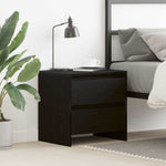 Nattbordskap Svart Eik 45 X 34 X 44,5 Cm Konstruert Tre