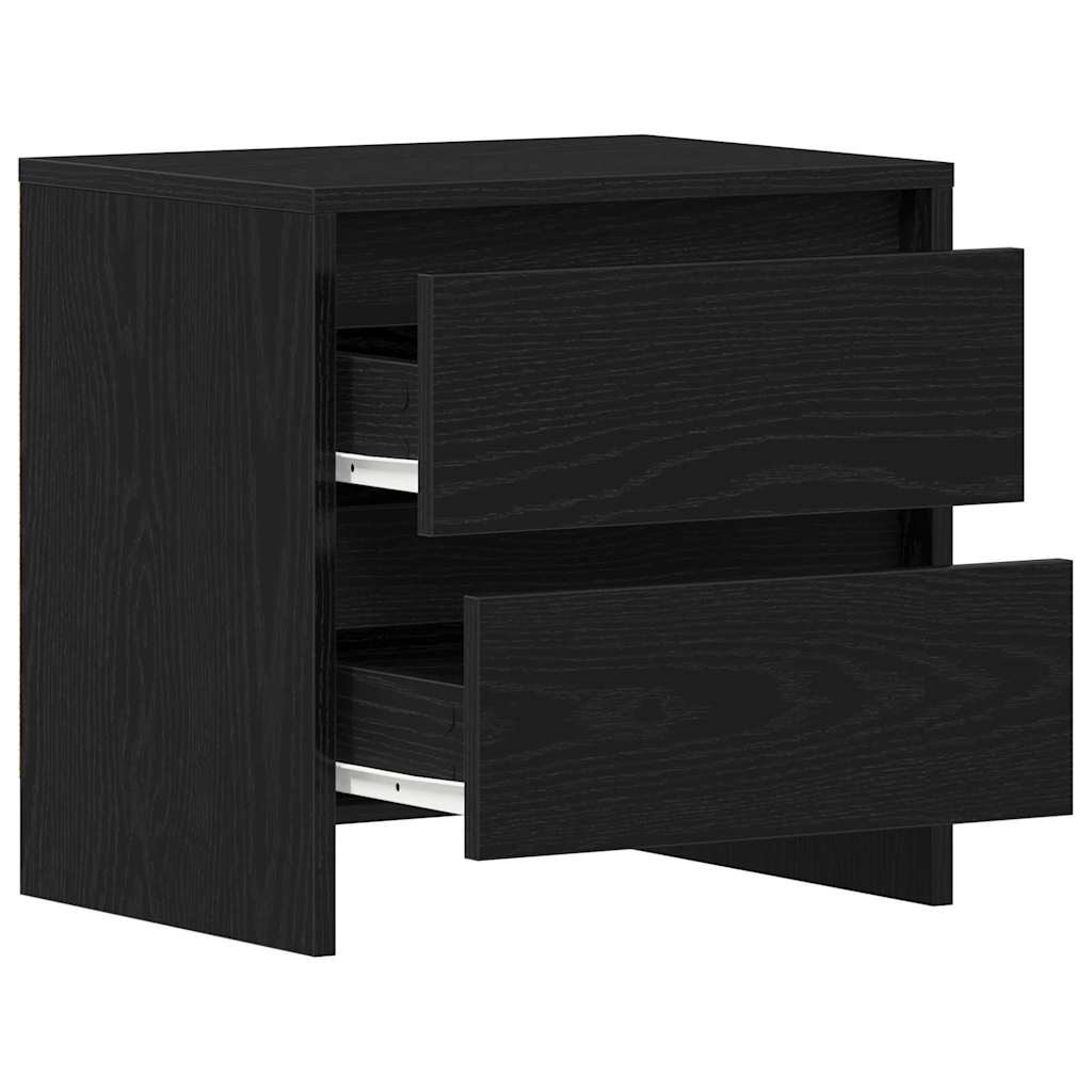 Nattbordskap Svart Eik 45 X 34 X 44,5 Cm Konstruert Tre
