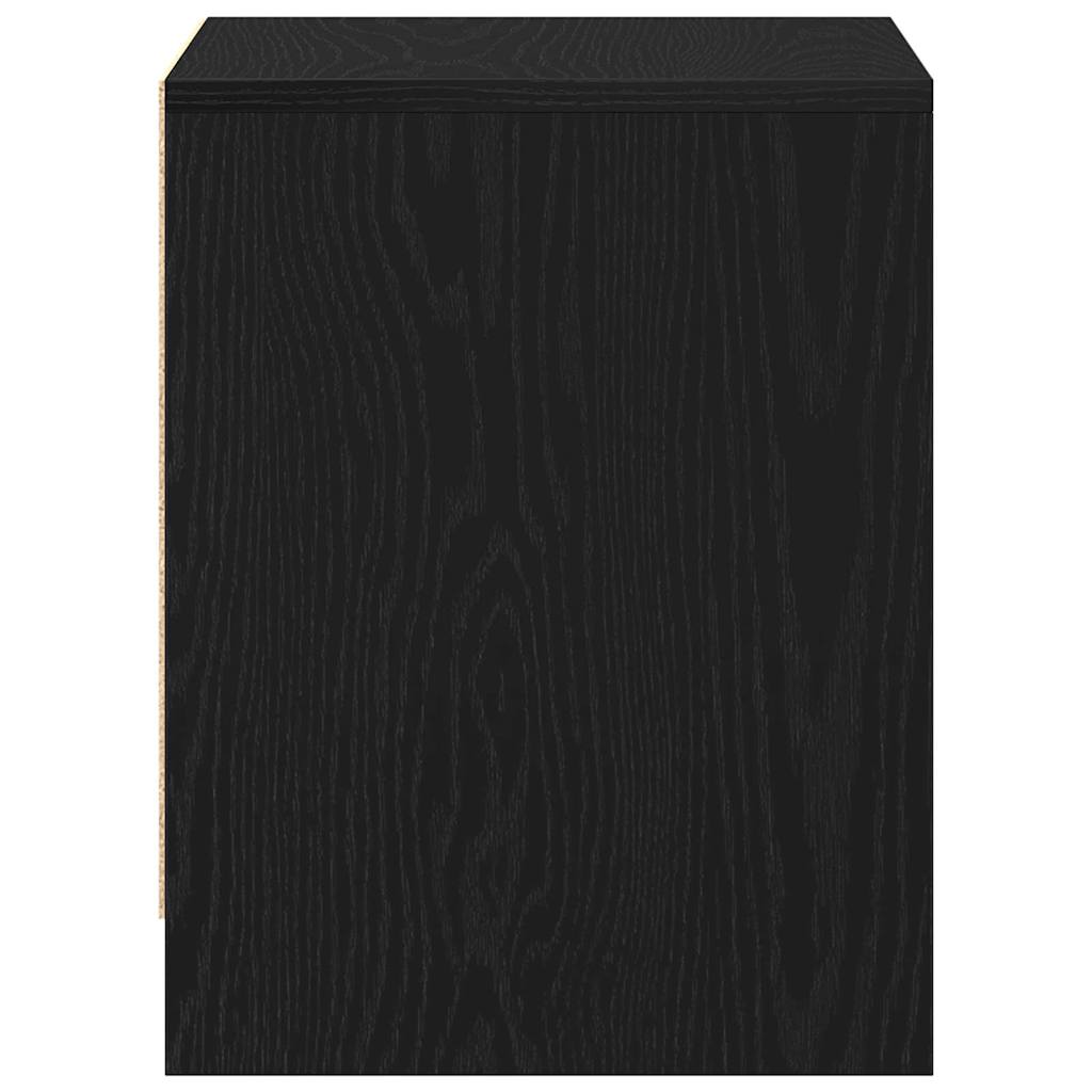 Nattbordskap Svart Eik 45 X 34 X 44,5 Cm Konstruert Tre
