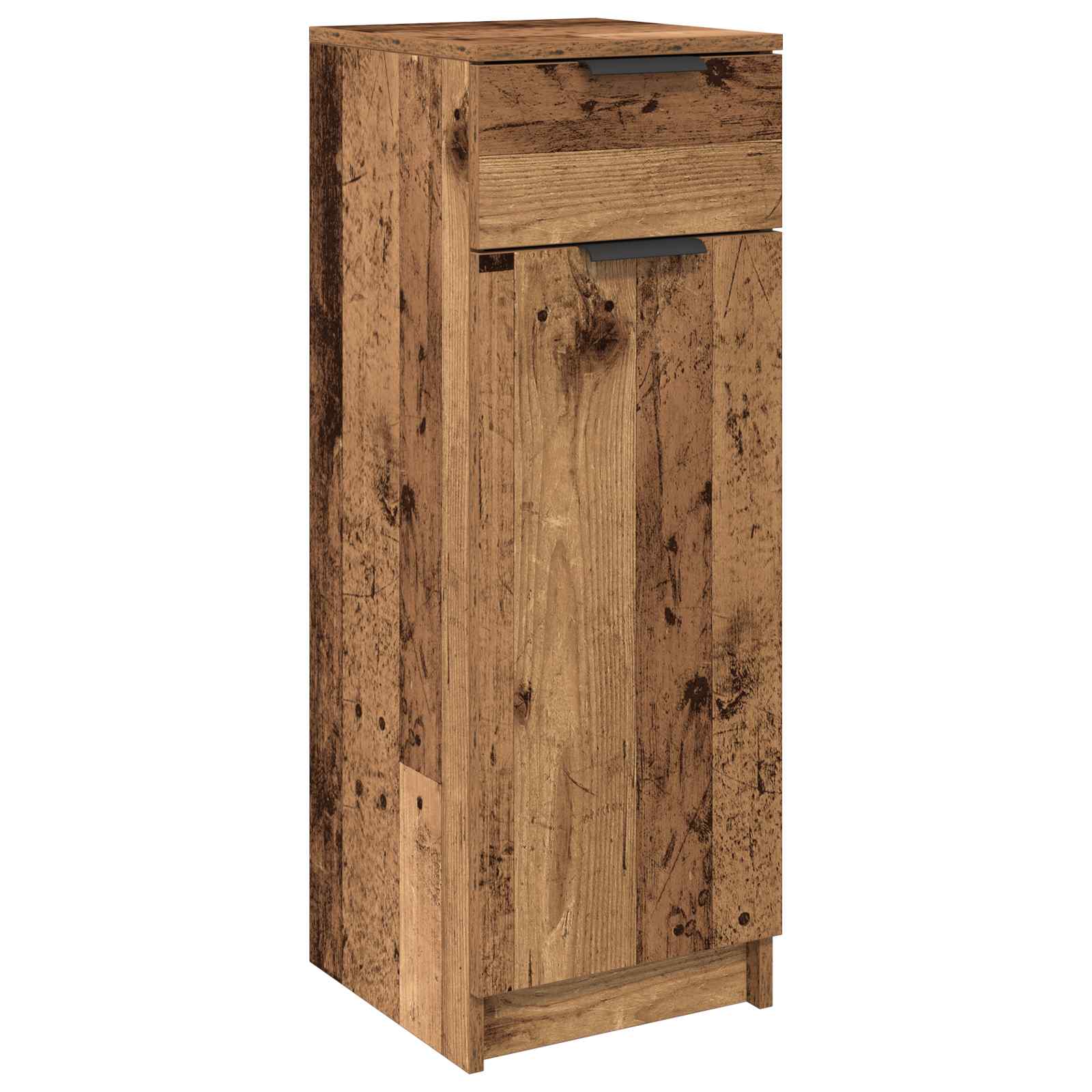 Baderomsskap Med Dør Gammelt Tre 32 X 34 X 90 Cm Konstruert Tre