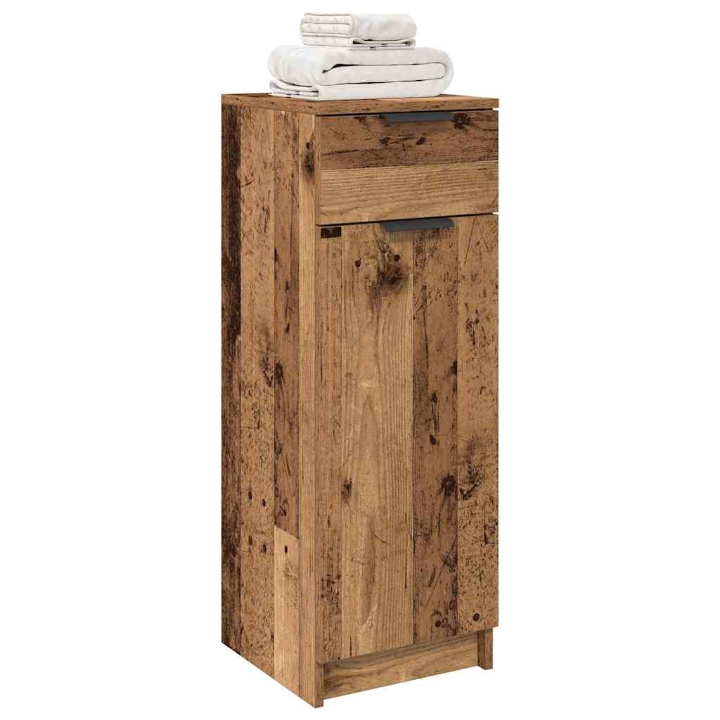 Baderomsskap Med Dør Gammelt Tre 32 X 34 X 90 Cm Konstruert Tre