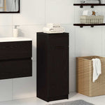 Baderomsskap Med Skuff Svart Eik 32 X 34 X 90 Cm Konstruert Tre