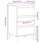 Nattbordskap Artisan Eik 45 X 35 X 44 Cm Konstruert Tre