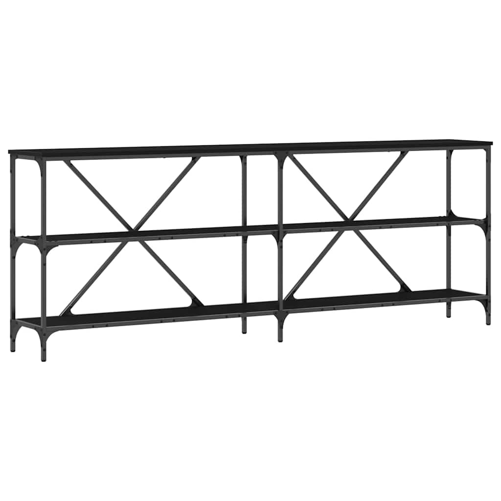 Konsollbord Med Hylle Annet Svart Eik 180 X 30 X 75 Cm