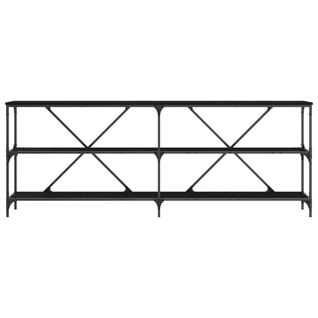 Konsollbord Med Hylle Annet Svart Eik 180 X 30 X 75 Cm