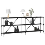Konsollbord Med Hylle Annet Svart Eik 180 X 30 X 75 Cm