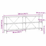 Konsollbord Med Hylle Annet Svart Eik 180 X 30 X 75 Cm