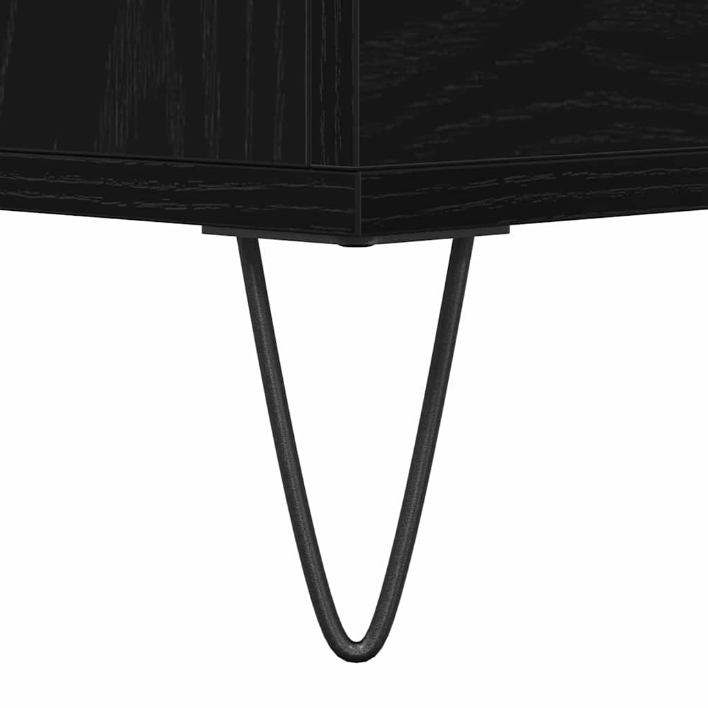 Serviesskap Med Skuff Svart Eik 60 X 35 X 70 Cm Konstruert Tre
