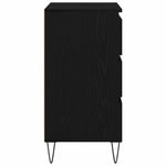 Serviesskap Med Skuff Svart Eik 60 X 35 X 70 Cm Konstruert Tre