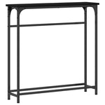 Konsollbord Svart Eik 75 X 19.5 X 75 Cm Ingeniørtre Og Metall