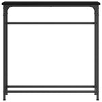 Konsollbord Svart Eik 75 X 19.5 X 75 Cm Ingeniørtre Og Metall