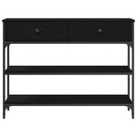 Konsollbord Svart Eik 100 X 25 X 75 Cm Ingeniørtre Og Metall