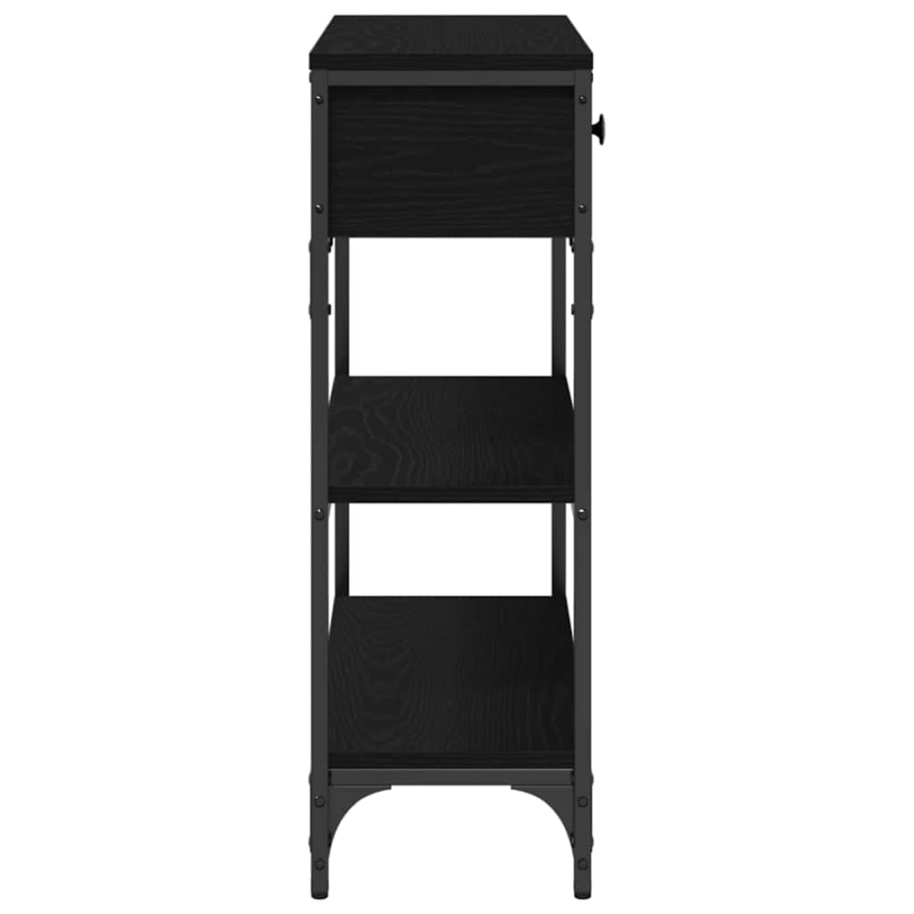 Konsollbord Svart Eik 72,5 X 25 X 75 Cm Ingeniørtre Og Metall