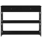 Konsollbord Svart Eik 100 X 28 X 75 Cm Ingeniørtre Og Metall