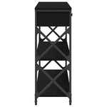 Konsollbord Svart Eik 100 X 28 X 75 Cm Ingeniørtre Og Metall